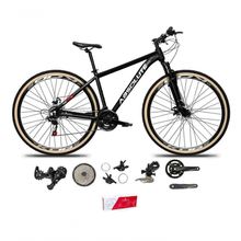 Bicicleta Aro 29 Absolute Nero 5 Alumínio 2x9 Freios Hidráulicos K7 Garfo Com Trava 18v Mtb preto Tam: 17