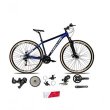 Bicicleta Aro 29 Absolute Nero 5 Alumínio 2x9 Freios Hidráulicos K7 Garfo Com Trava 18v Mtb Azul Tam: 15