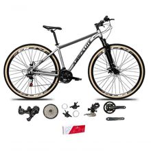 Bicicleta Aro 29 Absolute Nero 5 Alumínio 2x9 Freios Hidráulicos K7 Garfo Com Trava 18v Mtb cinza Tam: 23