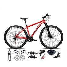 Bicicleta Aro 29 Absolute Nero 5 Alumínio 24v Câmbios Shimano K7 Freio Hidráulico Garfo Comtrava vermelho Tam: 19