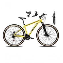 Bicicleta Aro 29 Absolute Nero 5 Câmbios Shimano 24v Alumínio Garfo Com Trava Mountain Bike amarelo Tam: 21