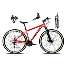 Bicicleta Aro 29 Absolute Nero 5 Câmbio Shimano 24v Acera K7 Garfo Com Trava Freio A Disco vermelho Tam: 17