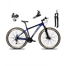Bicicleta Aro 29 Absolute Nero 5 Câmbio Shimano 24v Acera K7 Garfo Com Trava Freio A Disco Azul Tam: 21