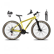 Bicicleta Aro 29 Absolute Nero 5 Câmbio Shimano 24v Acera K7 Garfo Com Trava Freio A Disco amarelo Tam: 19