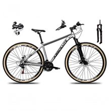 Bicicleta Aro 29 Absolute Nero 5 Câmbio Shimano 24v Acera K7 Garfo Com Trava Freio A Disco cinza Tam: 17