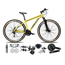 Bicicleta Aro 29 Absolute Nero 5 Câmbios Shimano Altus 24v Freio Hidráulico Garfo C-trava amarelo Tam: 21