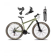 Bicicleta Aro 29 Absolute Nero 5 Câmbios Shimano 24v Alumínio Garfo Com Trava Mountain Bike oliva Tam: 15