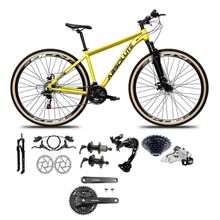 Bicicleta Aro 29 Absolute Nero 5 Câmbios Shimano Alívio-altus 27v Freio Hidráulico Garfo C-trava amarelo Tam: 15