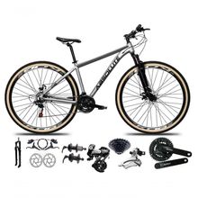 Bicicleta Aro 29 Absolute Nero 5 Câmbios Shimano Altus 24v Freio Hidráulico Garfo C-trava cinza Tam: 21