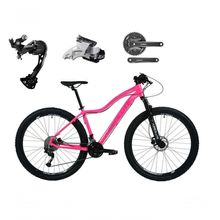Bicicleta Aro 29 Absolute Hera Câmbios Shimano Alívio E Altus 27v Freio Hidráulico K7 Garfo C-trava rosa Tam: 15