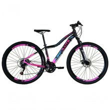 Bicicleta Aro 29 Absolute Hera Feminina 24v Freio A Disco Garfo Suspensão Mtb Alumínio preto-rosa Tam: 17