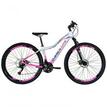 Bicicleta Aro 29 Absolute Hera Feminina 24v Freio A Disco Garfo Suspensão Mtb Alumínio branco-rosa Tam: 15