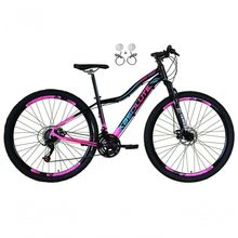 Bicicleta Aro 29 Absolute Hera Feminina Alumínio 21v Freio Hidraulico Garfo Suspensão Mtb preto-rosa Tam: 17