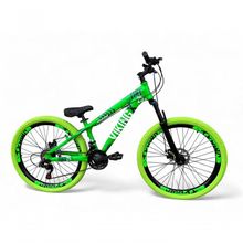 Bicicleta Aro 26 Vikingx Tuff Freeride 21v Aro Vmaxx Freio A Disco Garfo Suspensão Pneu Flame Verde X25