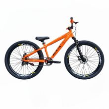 Bicicleta Aro 26 Gta Rebel Freeride Downhill Single Aros Vmaxx Freio A Disco Pneu Flame Preto Laranja