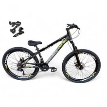 Bicicleta Aro 26 Vikingx Tuff Câmbios Shimano 21v Freeride Freio A Disco Aro Vmaxx Pneu Flame preto X30