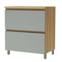 Balcão Gabinete De Cozinha 1 Porta Basculante 1 Gaveta 100% Mdf Raissa Nesher Madeirado / Verde