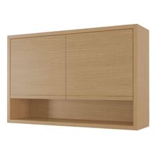 Armário Aéreo De Cozinha 1,20m 2 Portas E Nicho 100% Mdf Cléo Madeirado Nesher Madeirado
