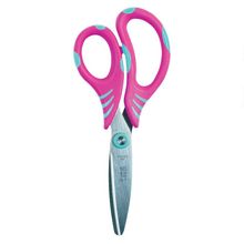 Tesoura Escolar 14,5cm Ergonômica Ponta Redonda Comfy Tris Rosa