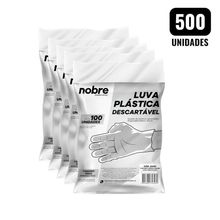 Kit 500 Luvas Plásticas Descartáveis Hdpe Nobre Tamanho único Ambidestras