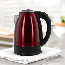 Chaleira Elétrica 1,8L Em Inox Vermelha 220V 1500w Rápida Fervura