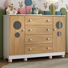 Cômoda Infantil 125cm 2 Portas Com Vidro E 4 Gavetas Bombom Multimóveis MP4465 Branco-madeirado