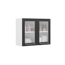 Armário Aéreo Florença Branco 70cm 2 Portas Com Vidro Em Aço Itatiaia