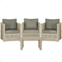 Mesa E 3 Poltronas Madri Corda Náutica Estofado 8 Trama Rami