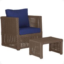 Mesa E 1 Poltrona Madri Corda Náutica Estofado 10 Trama Marrom