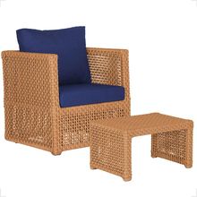 Mesa E 1 Poltrona Madri Corda Náutica Estofado 10 Trama Terra Cota