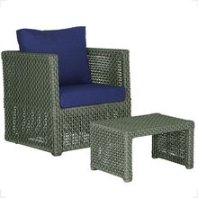 Mesa E 1 Poltrona Madri Corda Náutica Estofado 10 Trama Verde