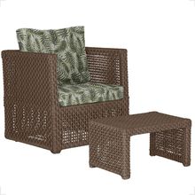 Mesa E 1 Poltrona Madri Corda Náutica Estofado 5 Trama Marrom