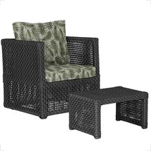 Mesa E 1 Poltrona Madri Corda Náutica Estofado 5 Trama Preto