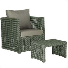 Mesa E 1 Poltrona Madri Corda Náutica Estofado 8 Trama Verde