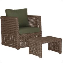 Mesa E 1 Poltrona Madri Corda Náutica Estofado 13 Trama Marrom