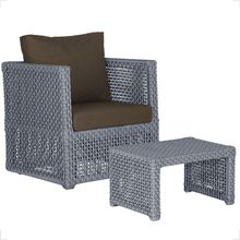 Mesa E 1 Poltrona Madri Corda Náutica Estofado 9 Trama Prata