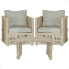 Mesa E 2 Poltronas Madri Corda Náutica Estofado 3 Trama Rami