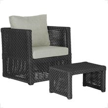 Mesa E 1 Poltrona Madri Corda Náutica Estofado 3 Trama Preto