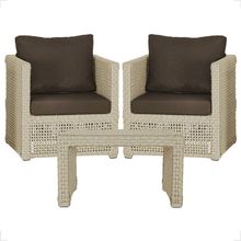 Mesa E 2 Poltronas Madri Corda Náutica Estofado 9 Trama Rami