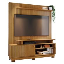 Estante Home Theater Ares Cumaru Para Tv Até 65” Com Pés - Madetec Cumaru