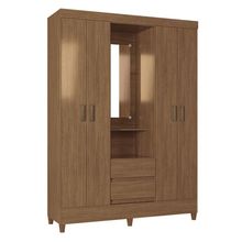 Guarda Roupa Solteiro 4 Portas Com Pés Capelinha Fit Jequitibá Acetinado - Santos Andirá