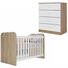 Berço Grade Fixa E Comoda 4 Gavetas Labirinto Rustico Branco Henn