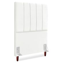 Cabeceira Solteiro 90 Cm Com Frame Carla Suede Branco Artte