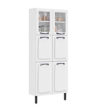Paneleiro Itatiaia Em Aço Branco 6 Portas 2 Vidros New Premium