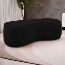 Puff Decorativo Living Aisha Orgânico 02 Lugares Veludo Preto - Desk Design