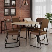 Conjunto Mesa De Jantar Soho Orgânica Com 04 Cadeiras Next Est.preta - Ciliegio E Cr Whisky