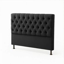 Cabeceira Cama Box Casal Queen Size 160cm Valentina Estofada Preto