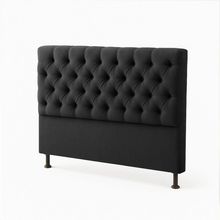 Cabeceira Cama Box Casal King Size 195cm Valentina Estofada Preto