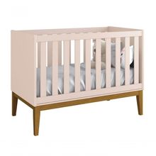 Berço Americano Classic New Rosa Fosco Com Madeira - Reller