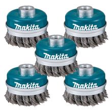 Escova De Aço Tipo Copo 100mm Fio Trançado Makita D-29290 - 5 Unidades